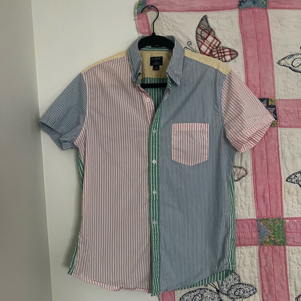 J crew color block Striped Button-Down Shirt
